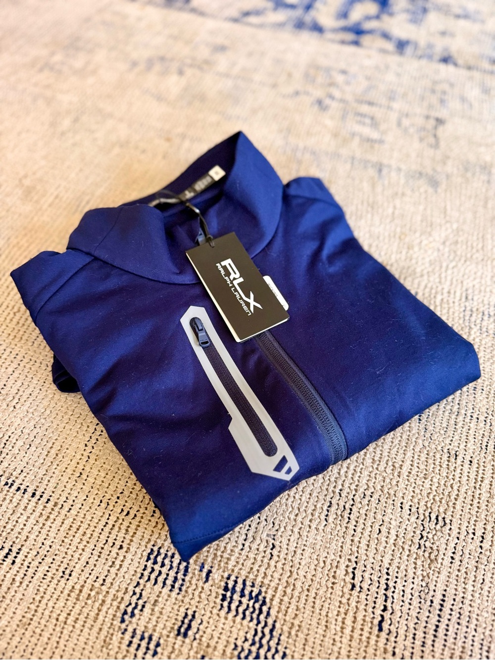 Ralph Lauren RLX Men's Navy Zip-Front Performance Pullover Sz XL